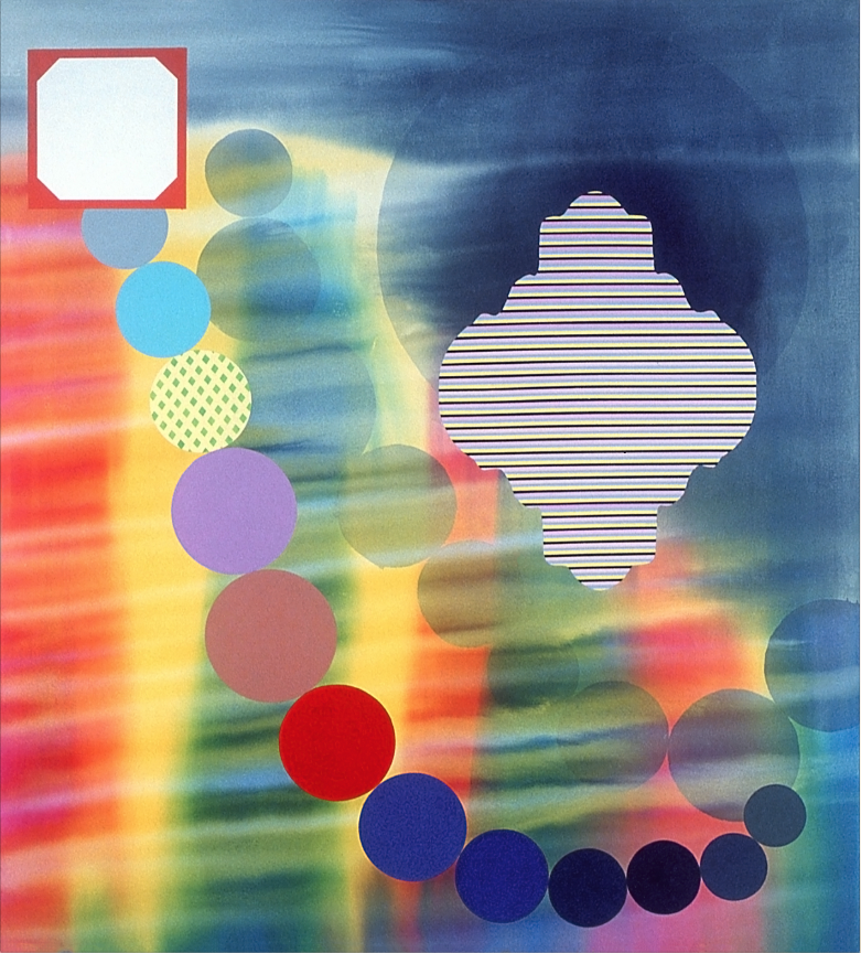  Stephen Mueller  Passegiata , 2005 Acrylic on canvas 72 × 66 in­ches Courtesy of Lennon, Weinberg, Inc., New York and Texas Gallery, Houston 