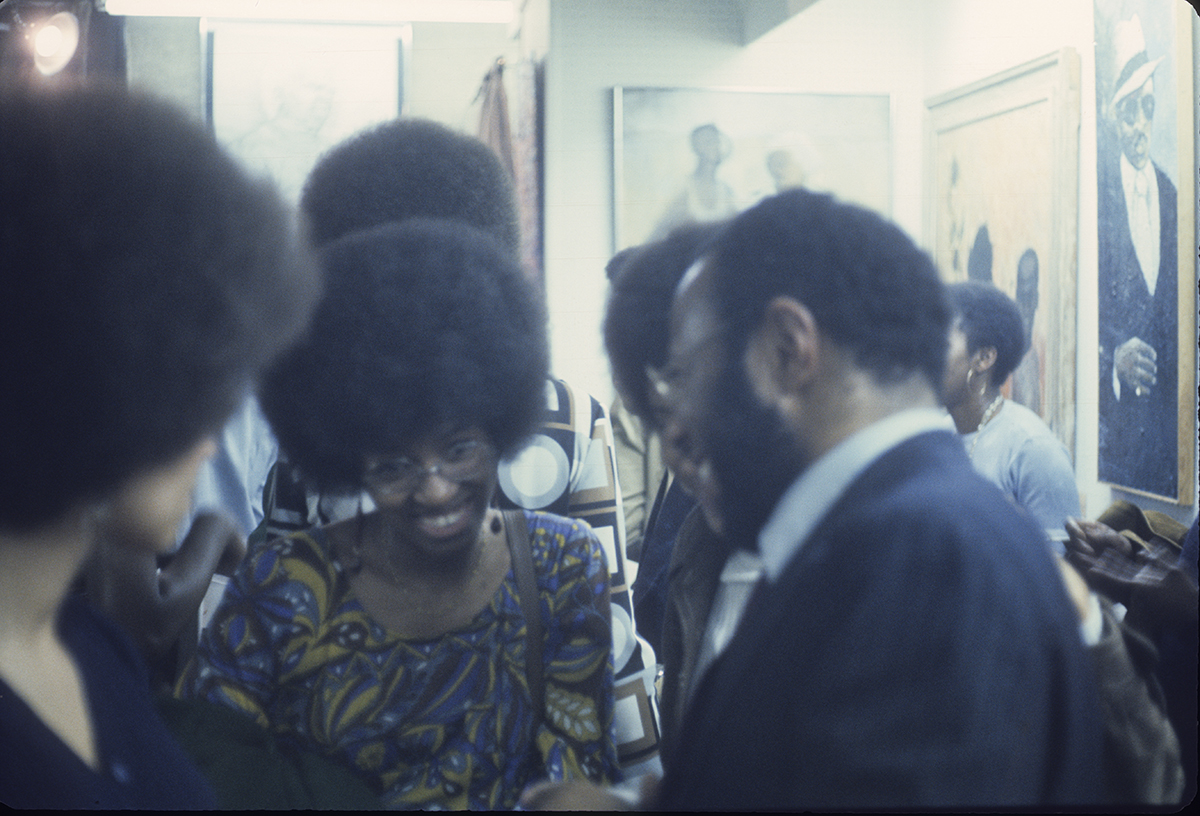  Opening night of Black Artists in Rebuttal at Acts of Art, April 6, 1971 Image courtesy of RYAN LEE Gallery, New York and Adobe Krow Archives, Los Angeles 