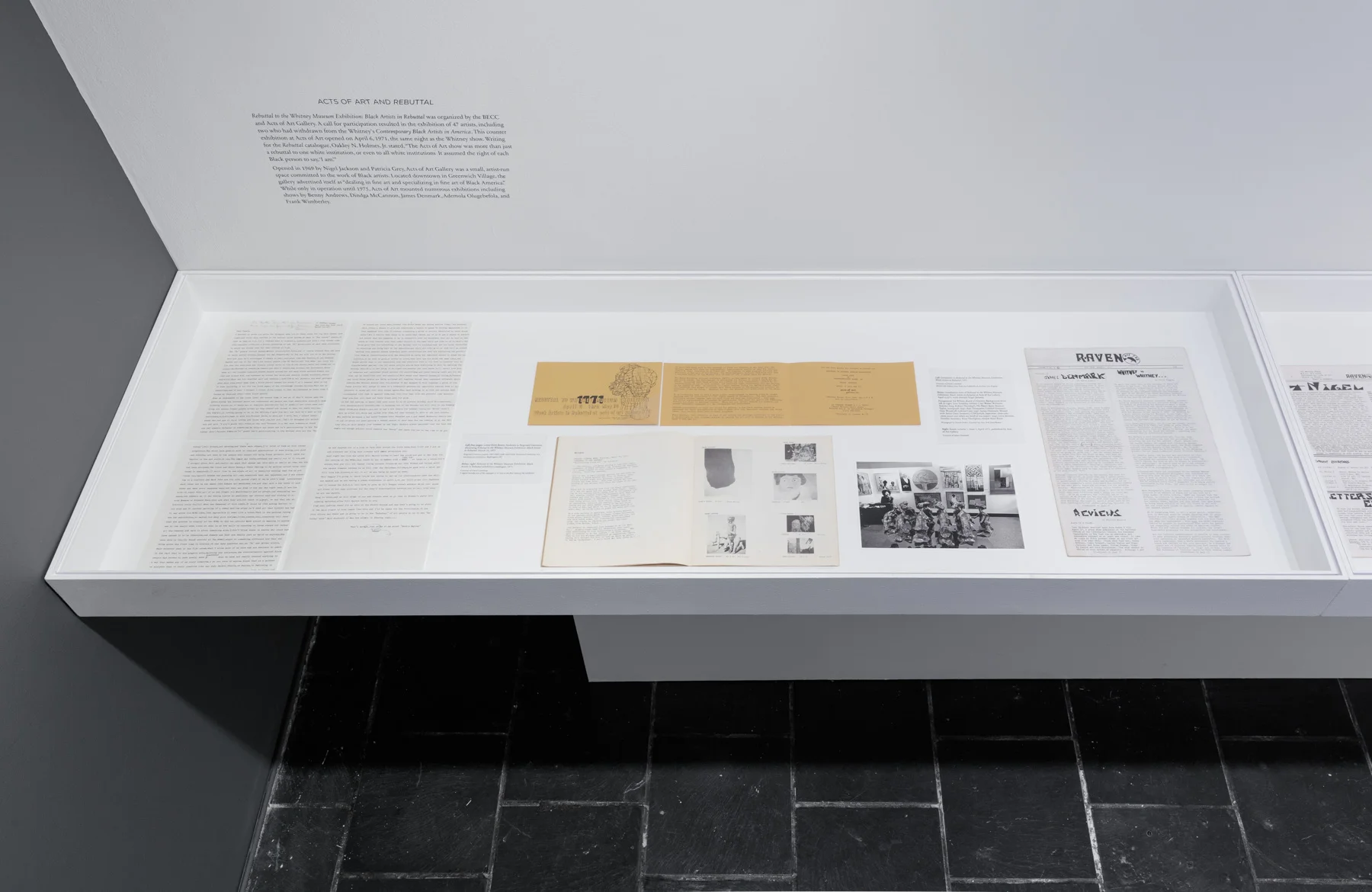 Installation view: Acts of Art and Rebuttal in 1971 , Hunter College Art Galleries, 2018. Photo by Stan Narten.