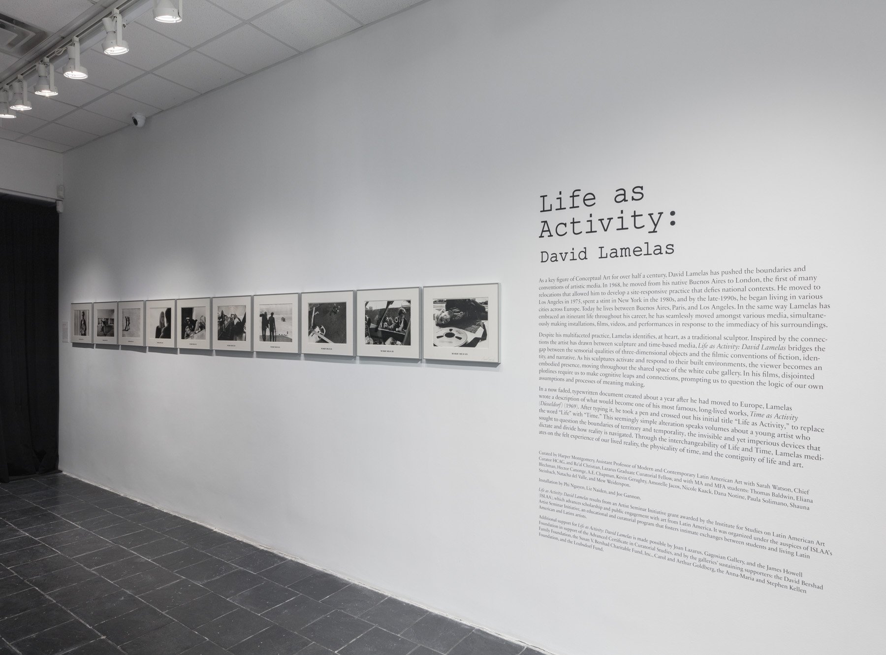  Installation view of  Life as Activity: David Lamelas  at Hunter College Art Galleries’ Leubsdorf Gallery, 2021. Photo: Stan Narten. 