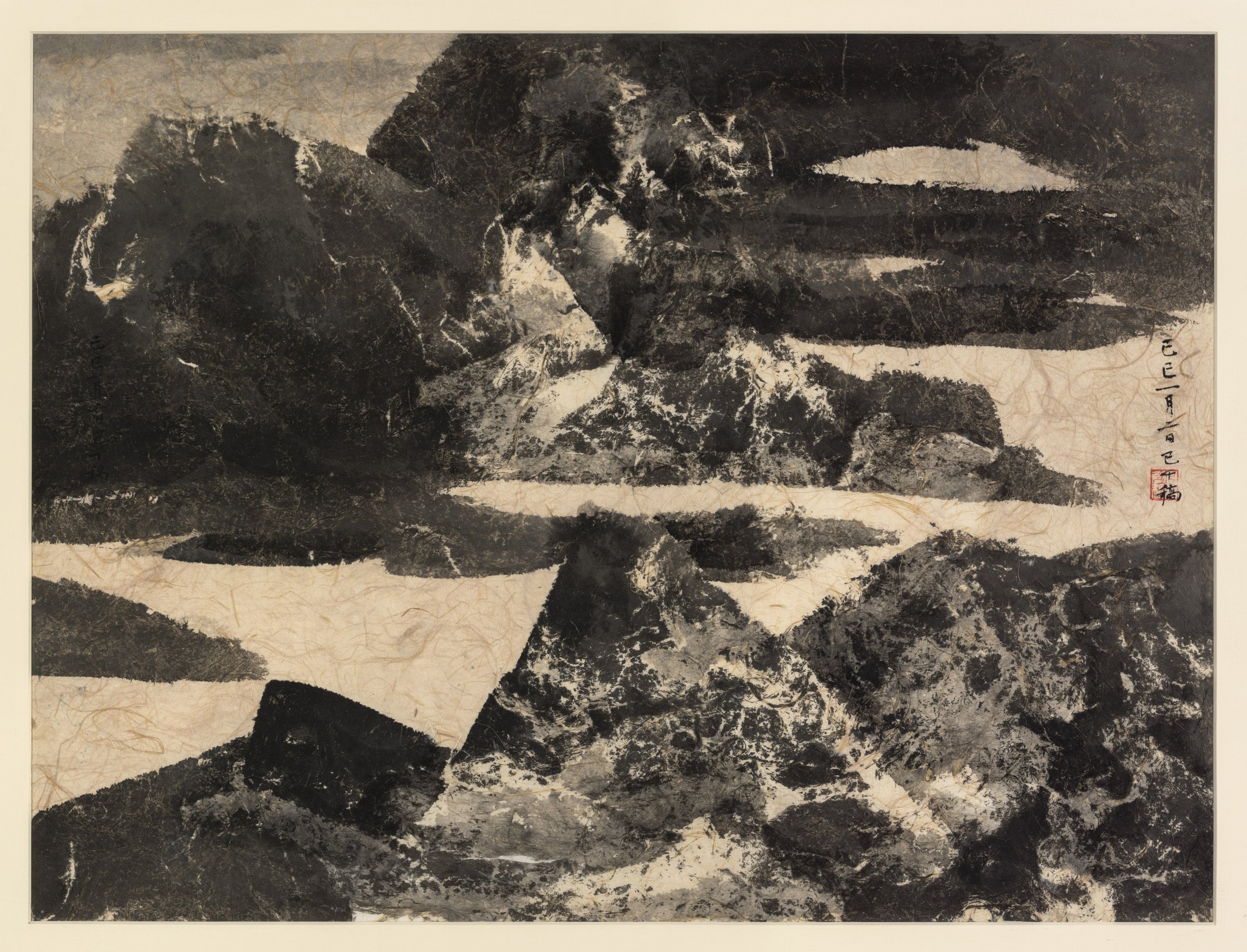 C. C. Wang, no title (Mountain Valley at Night), 1989. Ink on paper, 18 ¾ x 25 inches (47.6 x 63.5 cm). Private Collection, New York and Fu Qiumeng Fine Art, New York. Image copyright the Estate of C.C. Wang. Photo: Stan Narten.