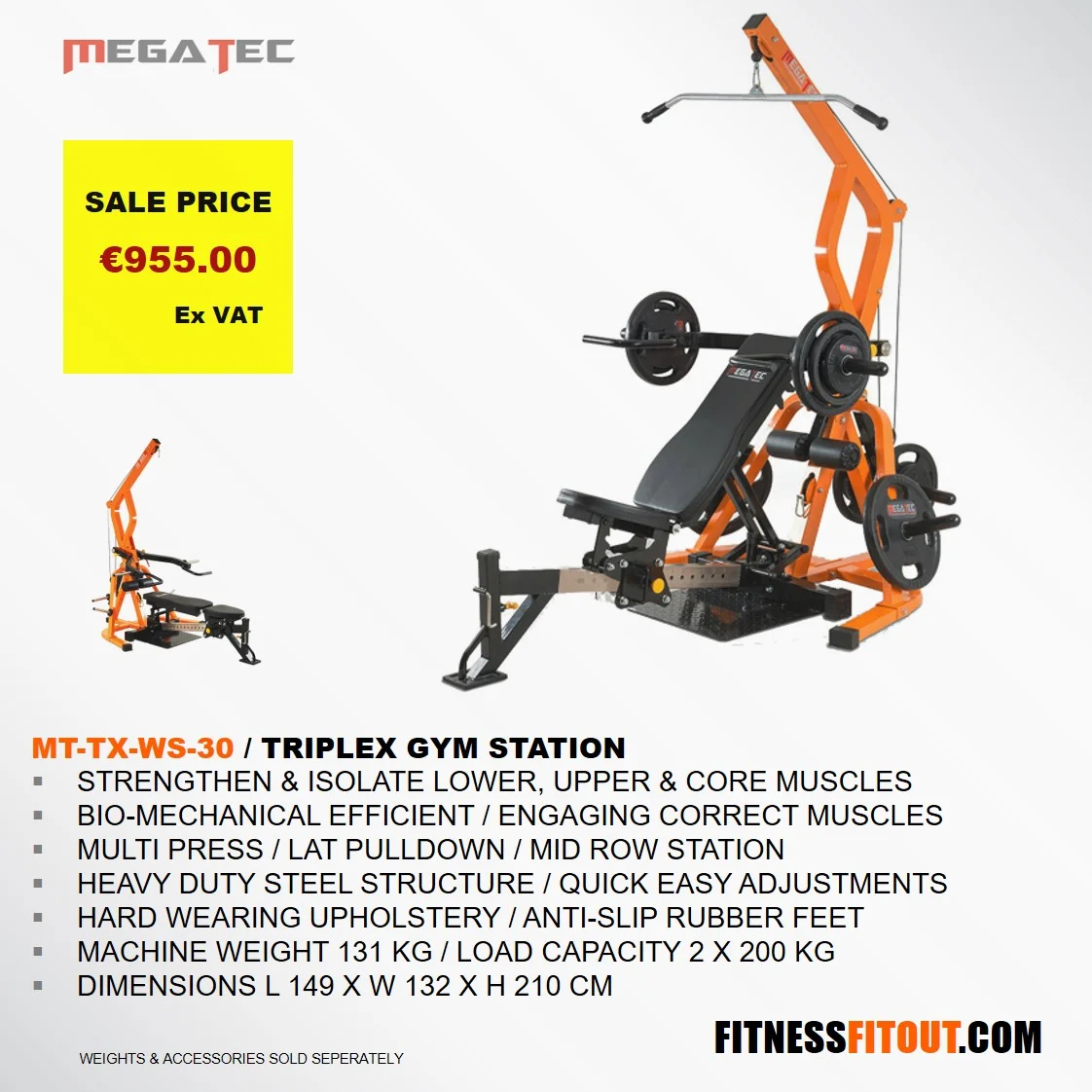 MEGATEC SERIES TRIPLEX GYM STATION