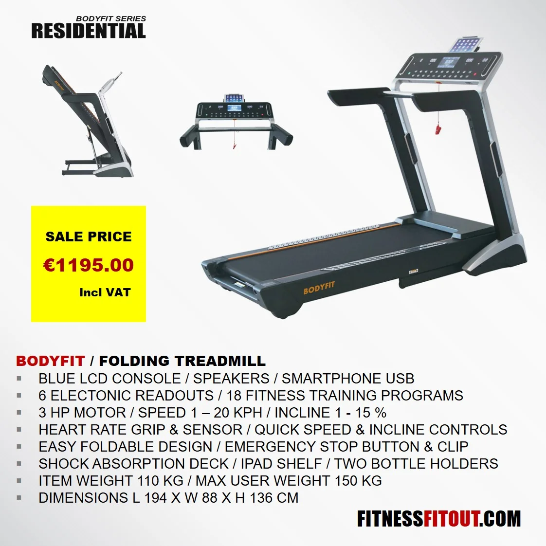 BODYFIT SERIES FOLDING TREADMILL