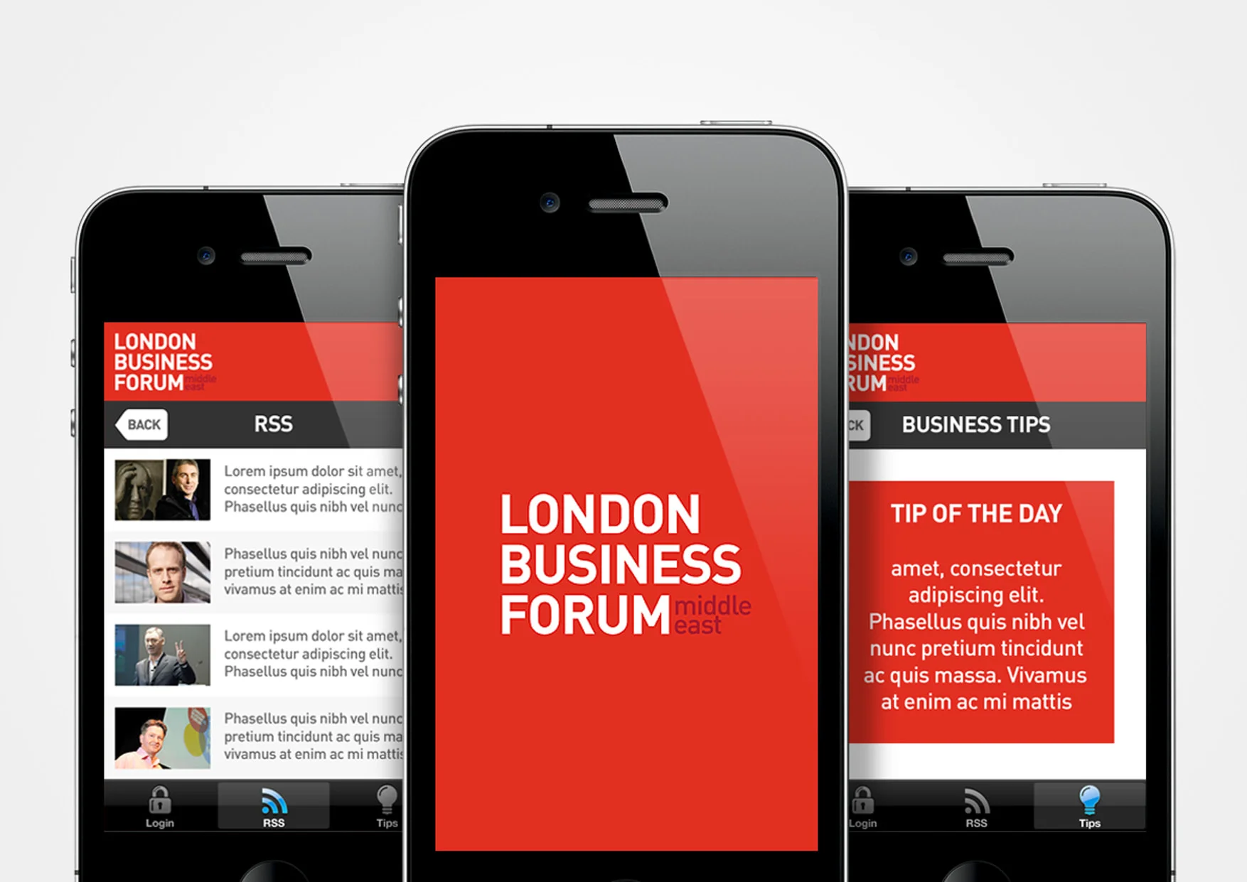 Cutting Edge Mobile App Design for LONDON BUSINESS FORUM Middle East