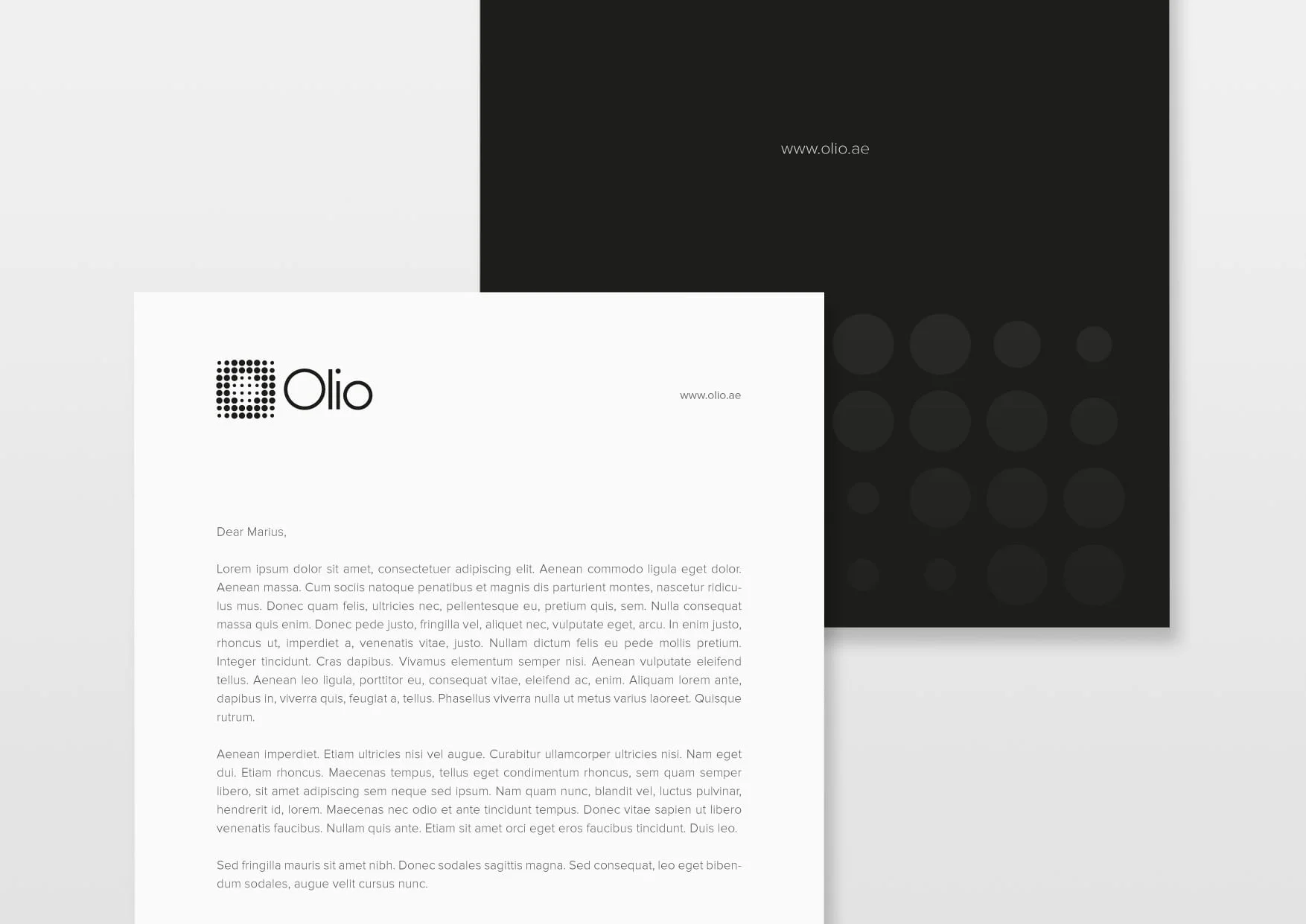 Simple Collateral for Olio with Use of Modern Cutting Edge Design