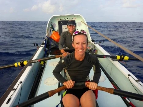 Sarah Hornby rowing across the Atlantic Ocean 2017. Mint Wellbeing Physiotherapy Hip pain blog.
