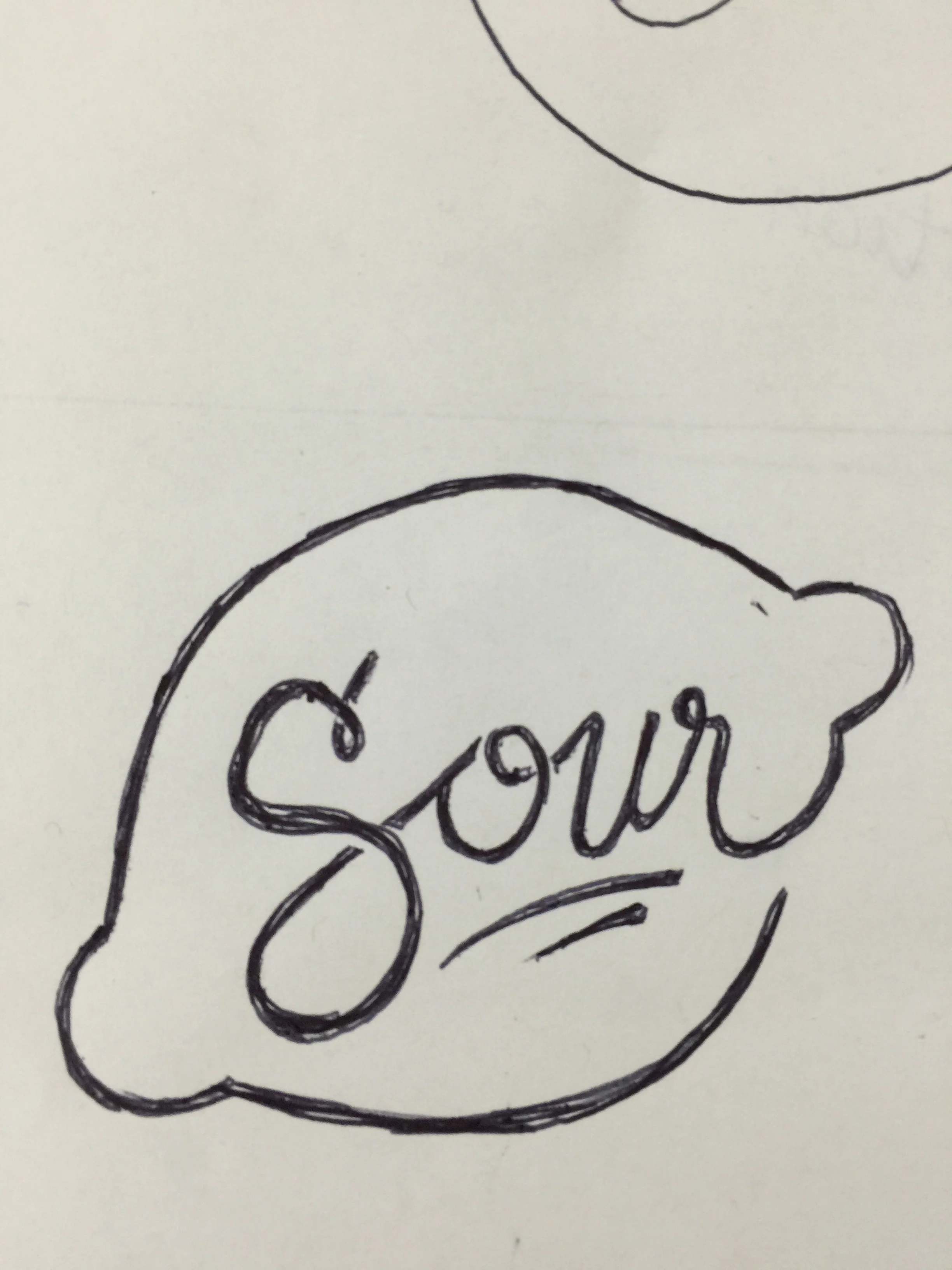 Original hand Sketch for "Sour Power Shirt" for Lemonade Stand