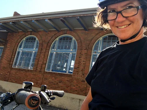 Nadja hits the town on her Felt electric bicycle.