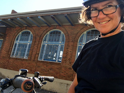 Nadja hits the town on her Felt electric bicycle .