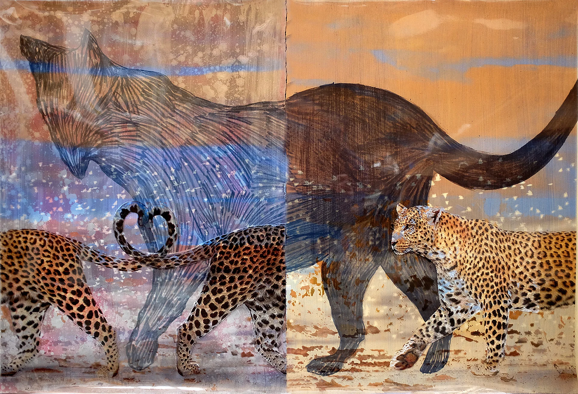 Leopards left Leopard Right