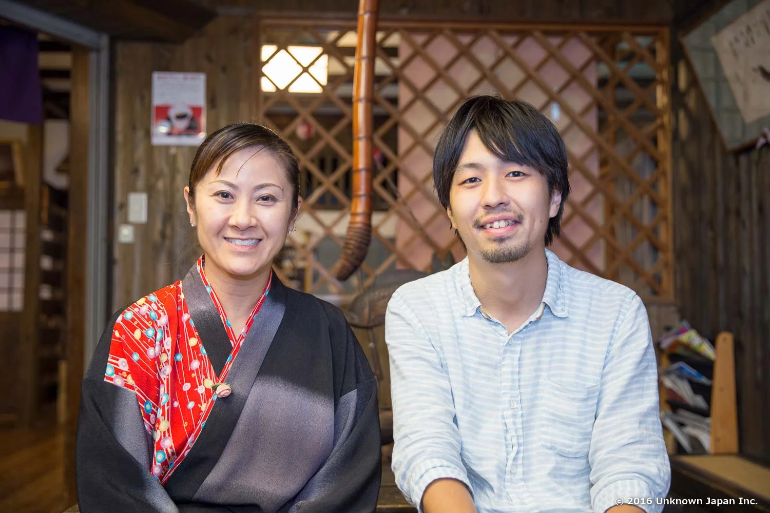 With the manager Kaori Watanabe , in the lounge