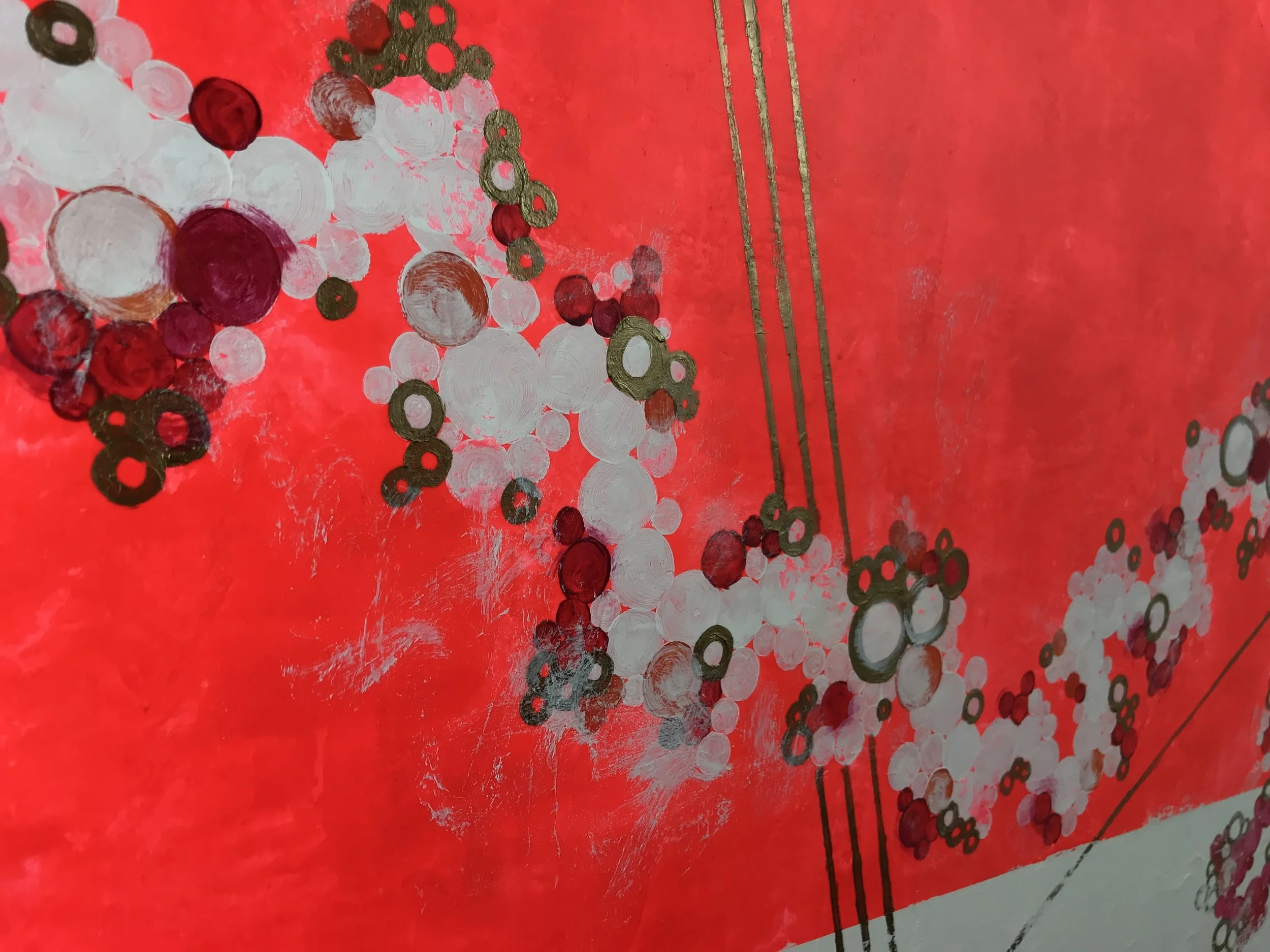 red #1 acrylic painting on canvas detail