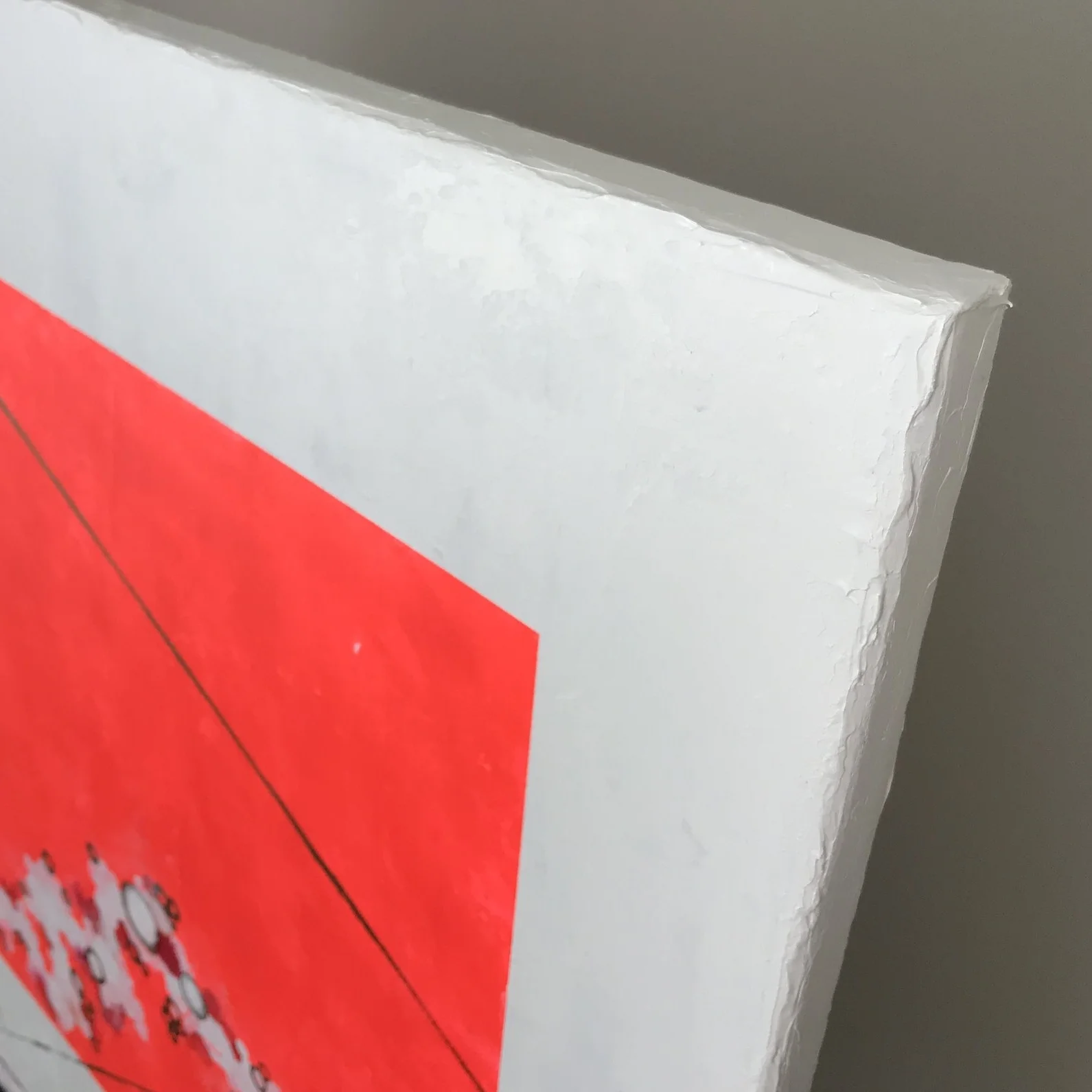 red #1 acrylic painting on canvas detail