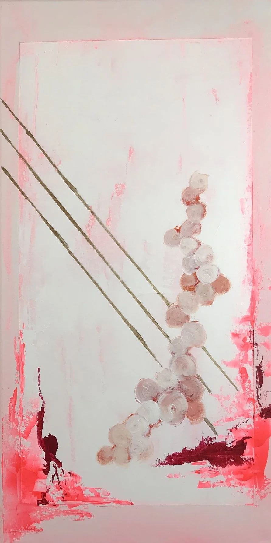 cherry blossoms #1 acrylic painting on canvas - panel 2