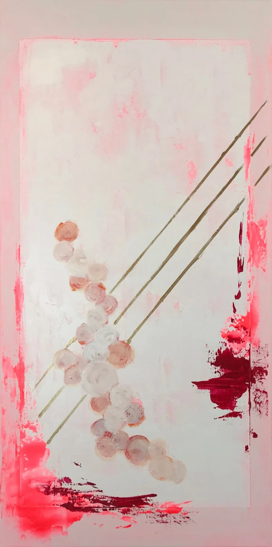 cherry blossoms #1 acrylic painting on canvas - panel 1