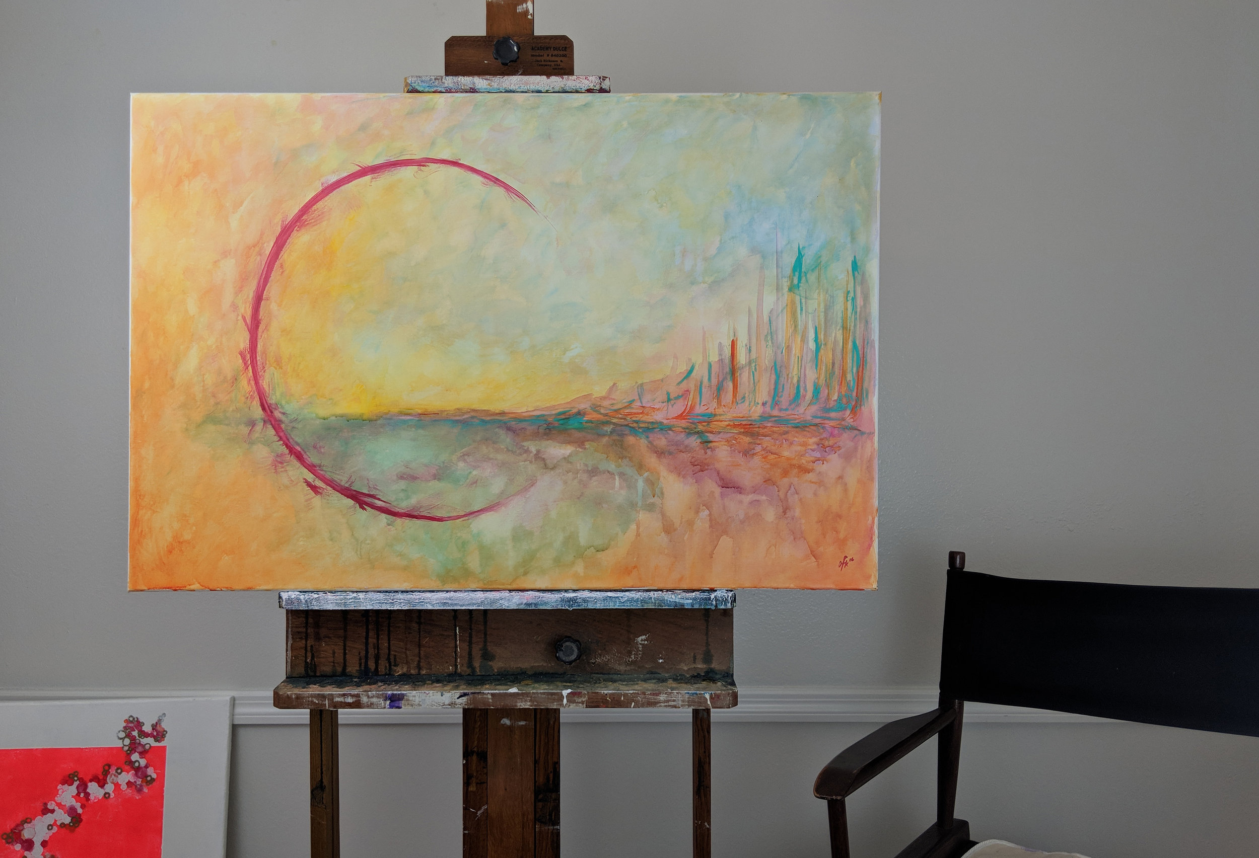 a city not yet known acrylic painting on canvas