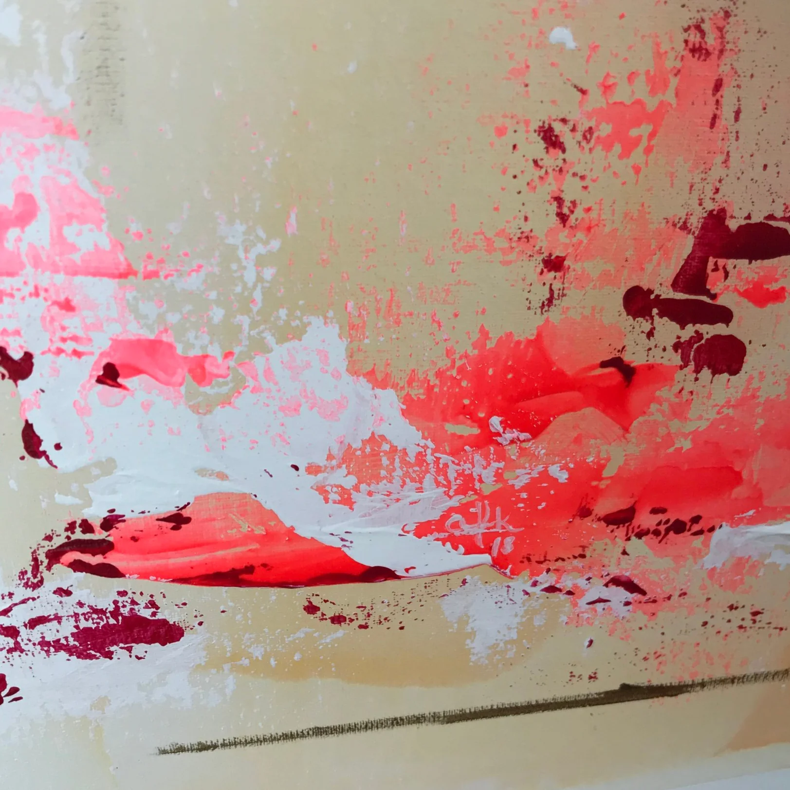 rising #1 acrylic painting on canvas detail