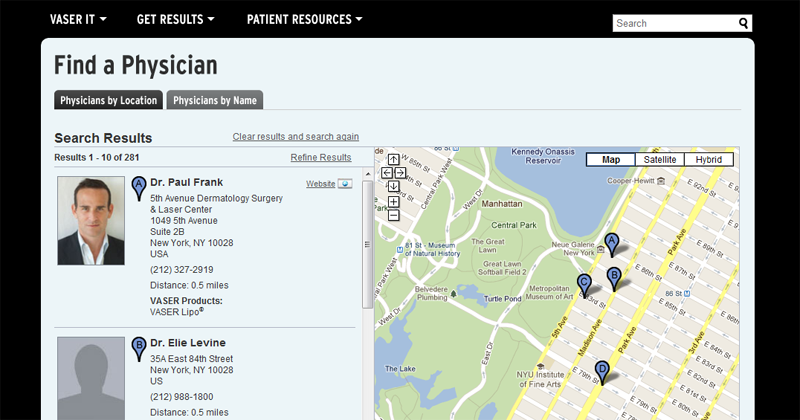 Googe Maps-Enabled Physician Finder