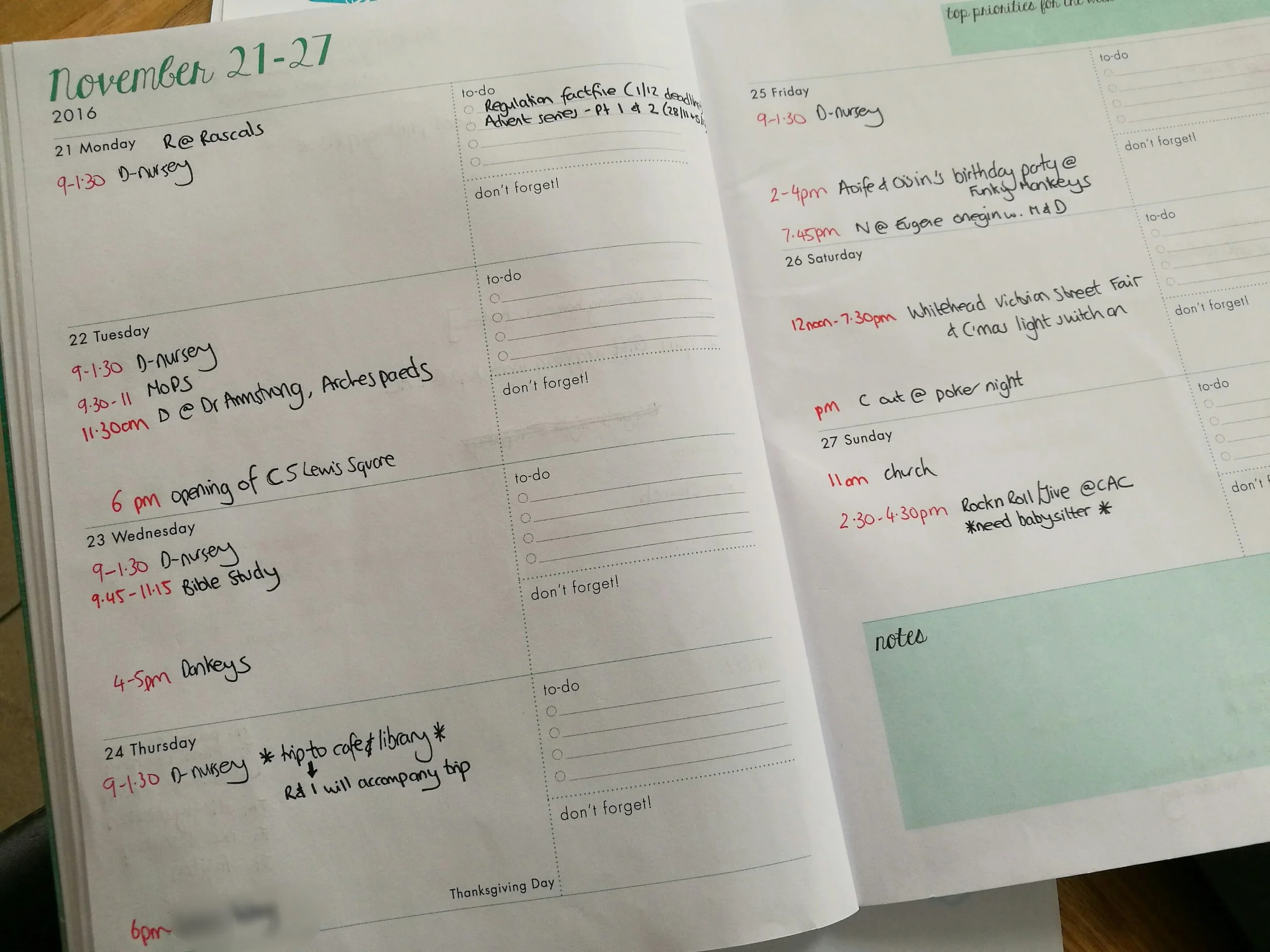 Next week's diary before I've worked out logistics, and I've just noticed I'd forgotten to write in GB which is at 6.30pm on Tuesday, so looks like Colin is taking the boys to the opening of the Square by himself!