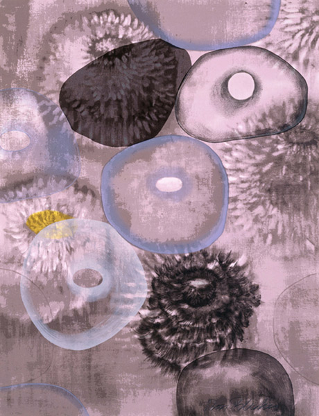 Ross Bleckner Happiness for Instance I , 1997 17-color silkscreen 42 x 32 in. edition of 75