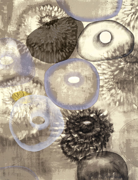 Ross Bleckner Happiness for Instance III , 1997 17-color silkscreen 42 x 32 in. edition of 75