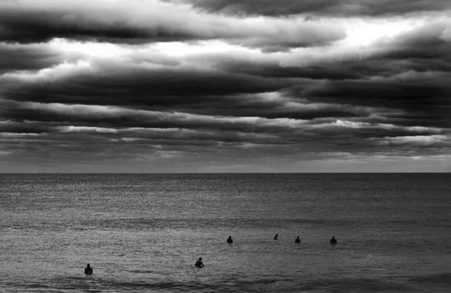 Andrew Blauschild Line up at dusk canvas print 40 × 60 in.