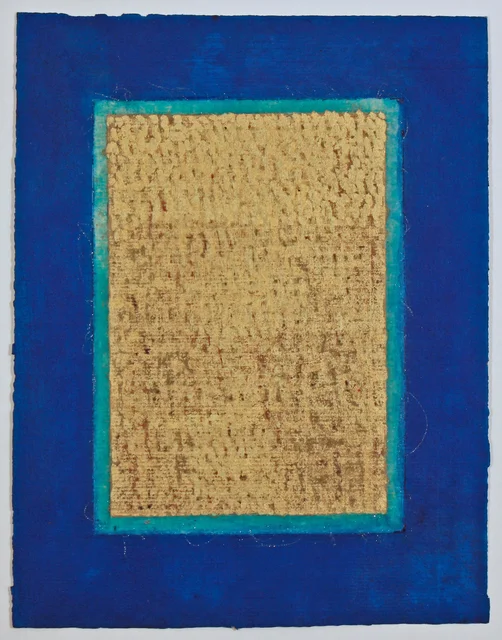 Olivia Munroe Histories , 2014 beeswax, ink, metallic powder on vintage hand made paper 9 3/4 × 7 31/50 in. (24.8 × 19.4 cm.)