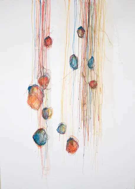 Michael Rich Hanging On , 2015 mixed media on paper 39 × 28 in. 