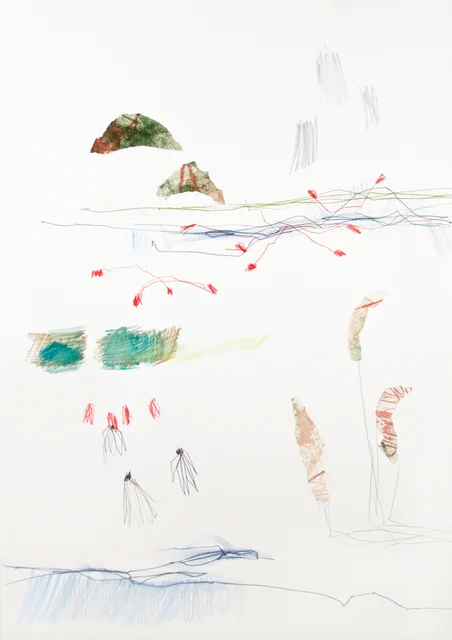 Michael Rich End of Winter II , 2016 mixed media on paper 30 × 21 in. 