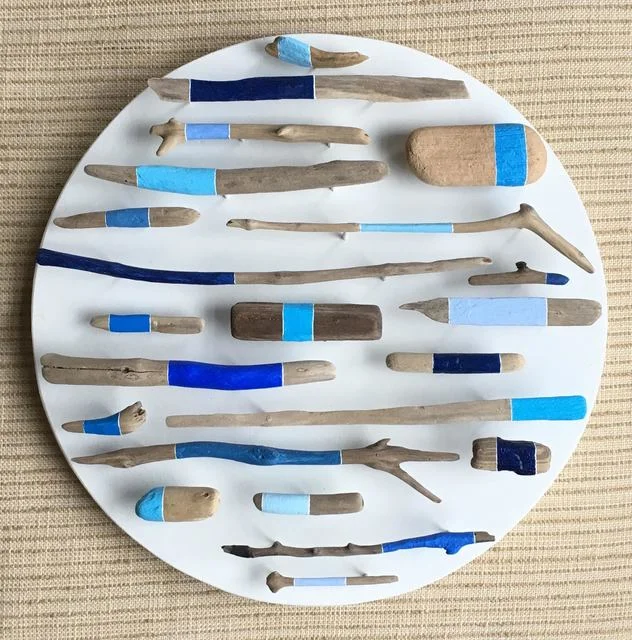 Jane Parkes Happy Blue , 2015 found wood and paint 12 × 12 in. SOLD