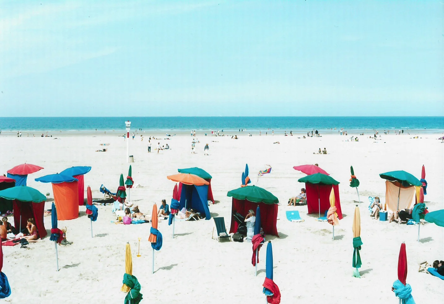 Massimo Vitali Deauville Umbrellas, France , 2012 chromogenic print with Diasec mount 60 x 72 in. edition of 6