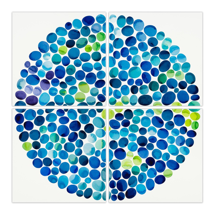 Idoline Duke Blue Pools Quadrant 2.16 , 2016 watercolor on paper 60 x 60 in. SOLD