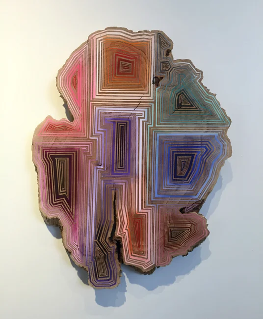 Jason Middlebrook Nine Ways to Get Your Groove on, 2014 acrylic on maple 34 1/2 x 36 1/2 x 2 in.