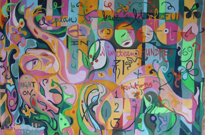 Sarah Frassinelli P11, I plan to have a lot of fun in Nineteen Hundred 71 pastel on paper 26 1/4 x 40 in.