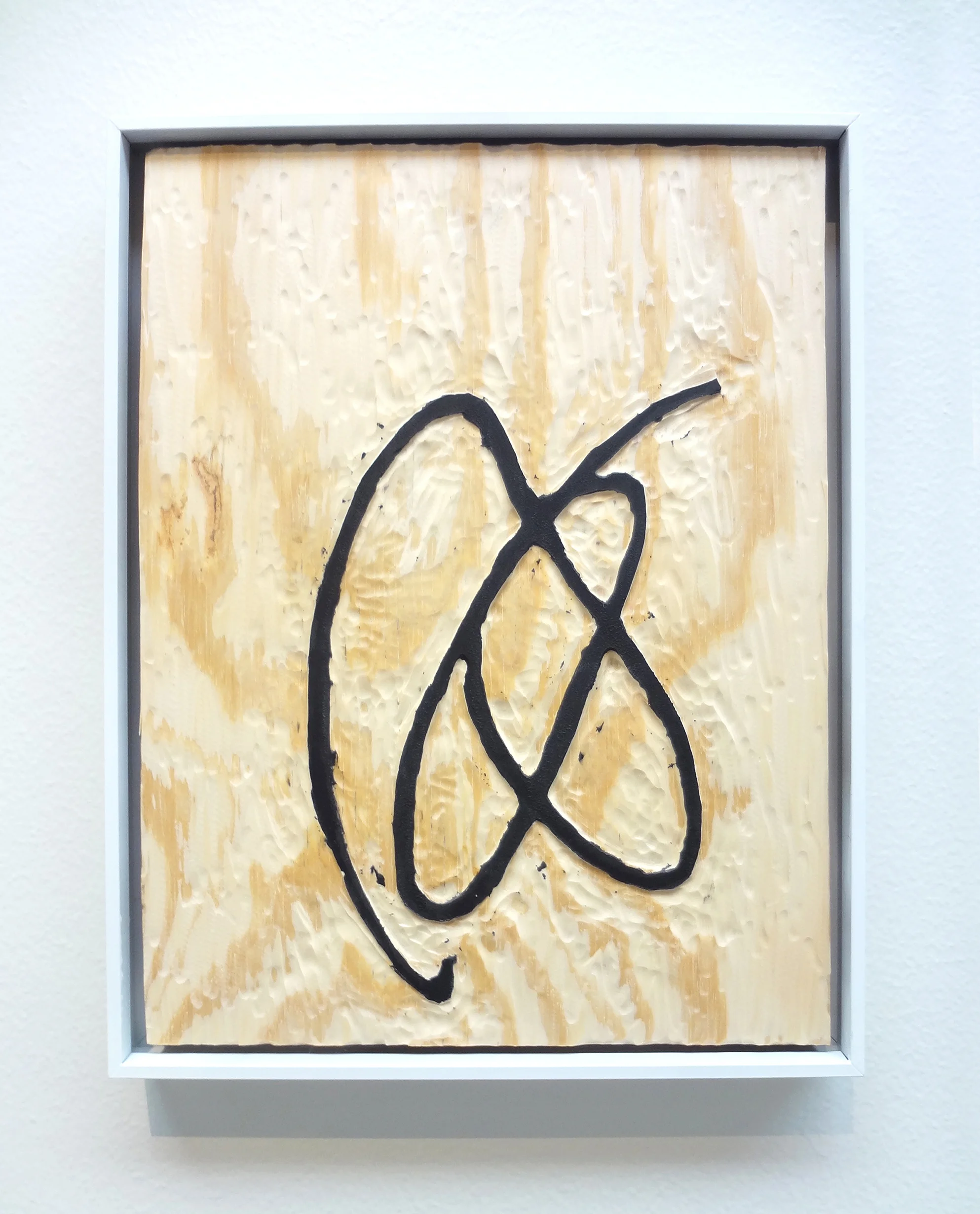 Meghan Gerety Untitled 06 , 2015 blockprint ink on plywood 15 x 12 in. framed in aluminum
