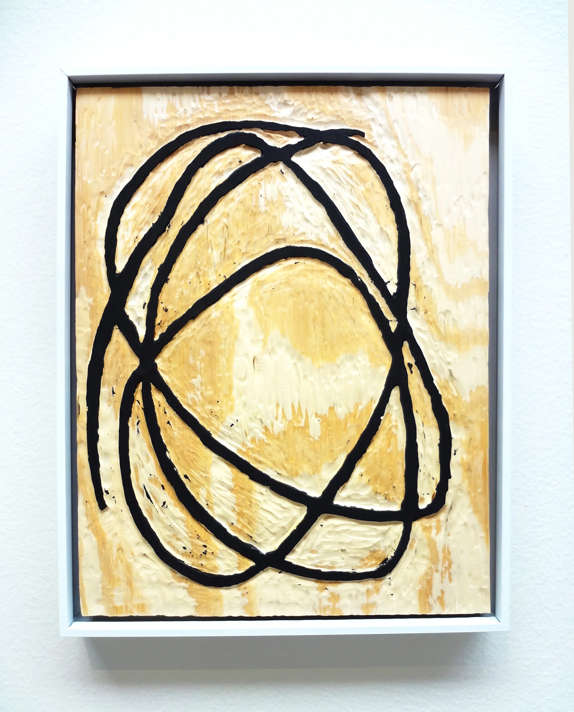 Meghan Gerety Untitled 07 , 2015 blockprint ink on plywood 15 x 12 in. framed in aluminum