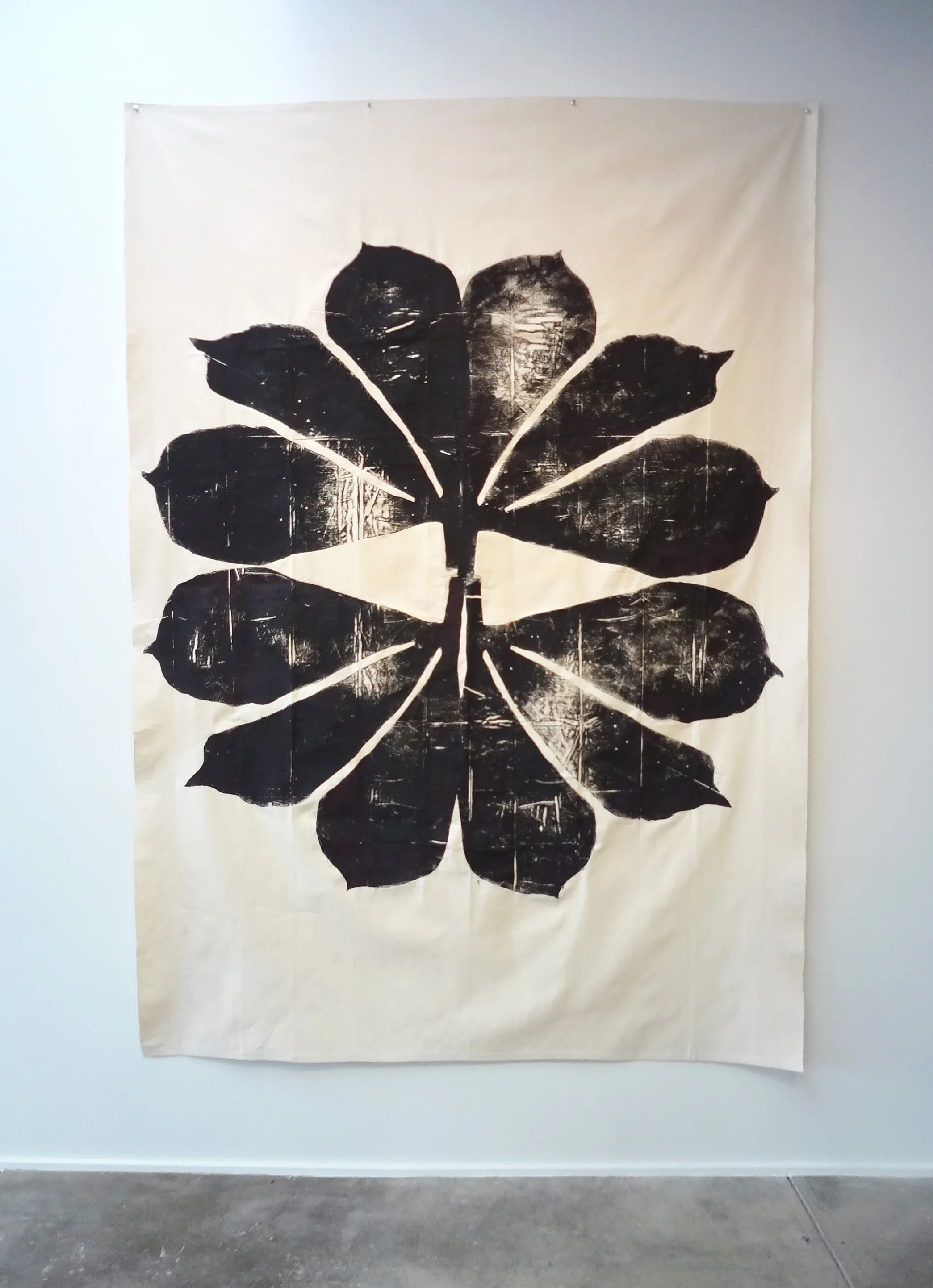 Meghan Gerety Black Star , 2015 blockprint ink on canvas 108 x 72 in. 