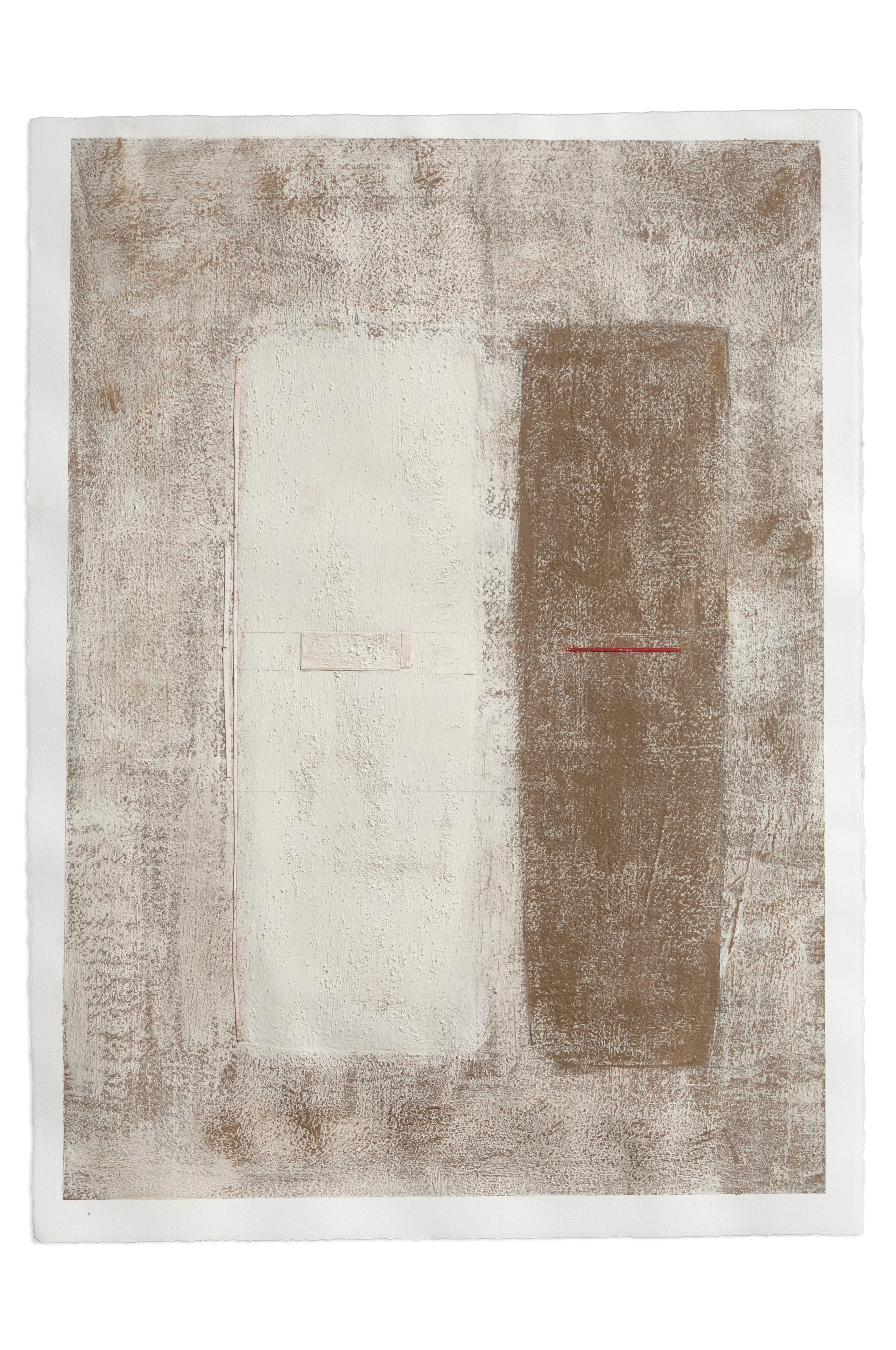 Toni Ross Untitled (TR 455) , 2013 black clay, porcelain, grog, oil pastel, graphite and paper collage on paper 30 1/4 x 22 1/4 in.