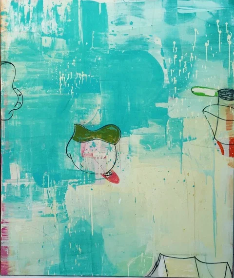Gary Komarin Blue Sea Rangoon oil on canvas 72 x 60 in.