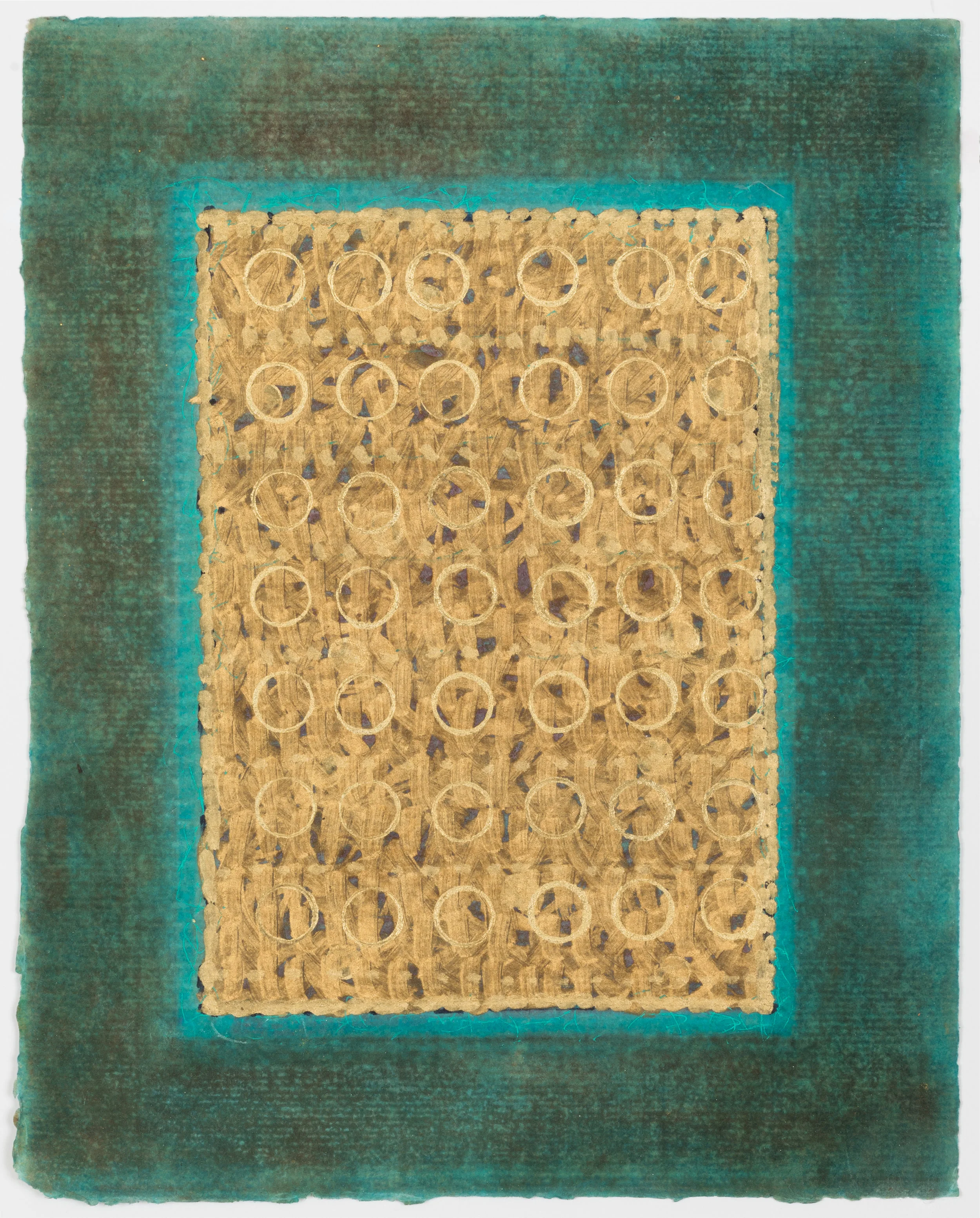 Olivia Munroe Histories, 2016 beeswax, ink, metallic powder on vintage hand made paper 9 3/4 × 7 5/8 in. 