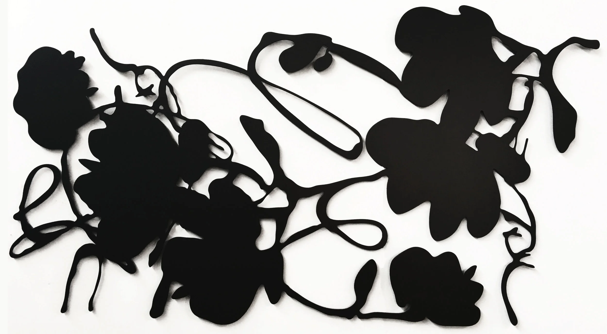 Donald Sultan Black Lantern Flowers, 2016 3/16 in. painted aluminum 39 x 72 in. edition of 18