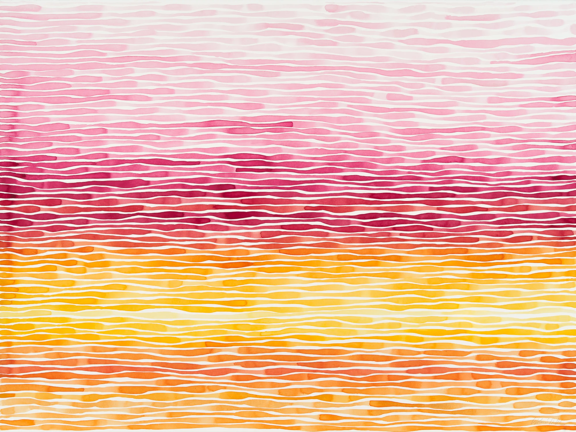 Idoline Duke Evening Lines (Summer) watercolor on paper 30 x 40 in.