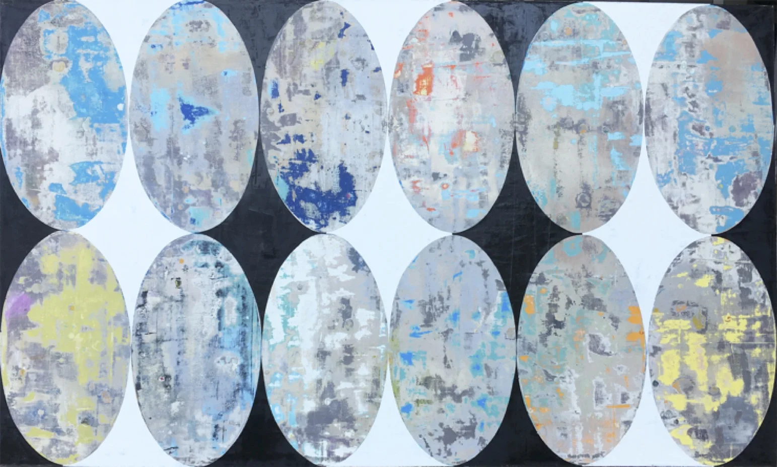 PERRY BURNS Figure Fours , 2018 oil on canvas 36 x 60 in.