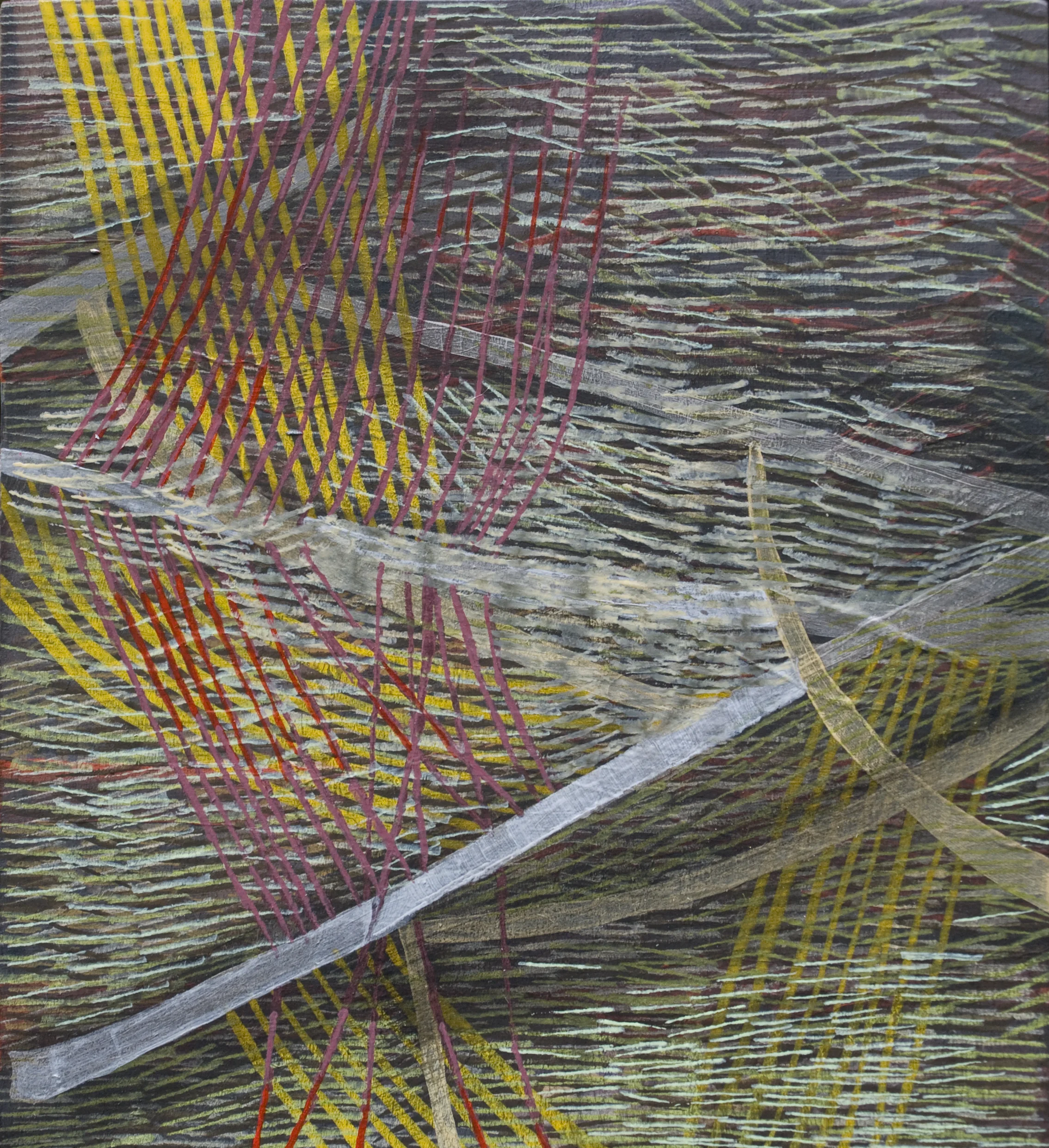 ALYSE ROSNER Iteration Shadow, 2017 fluid acrylic on raw pine 6 x 5 1/2 in.