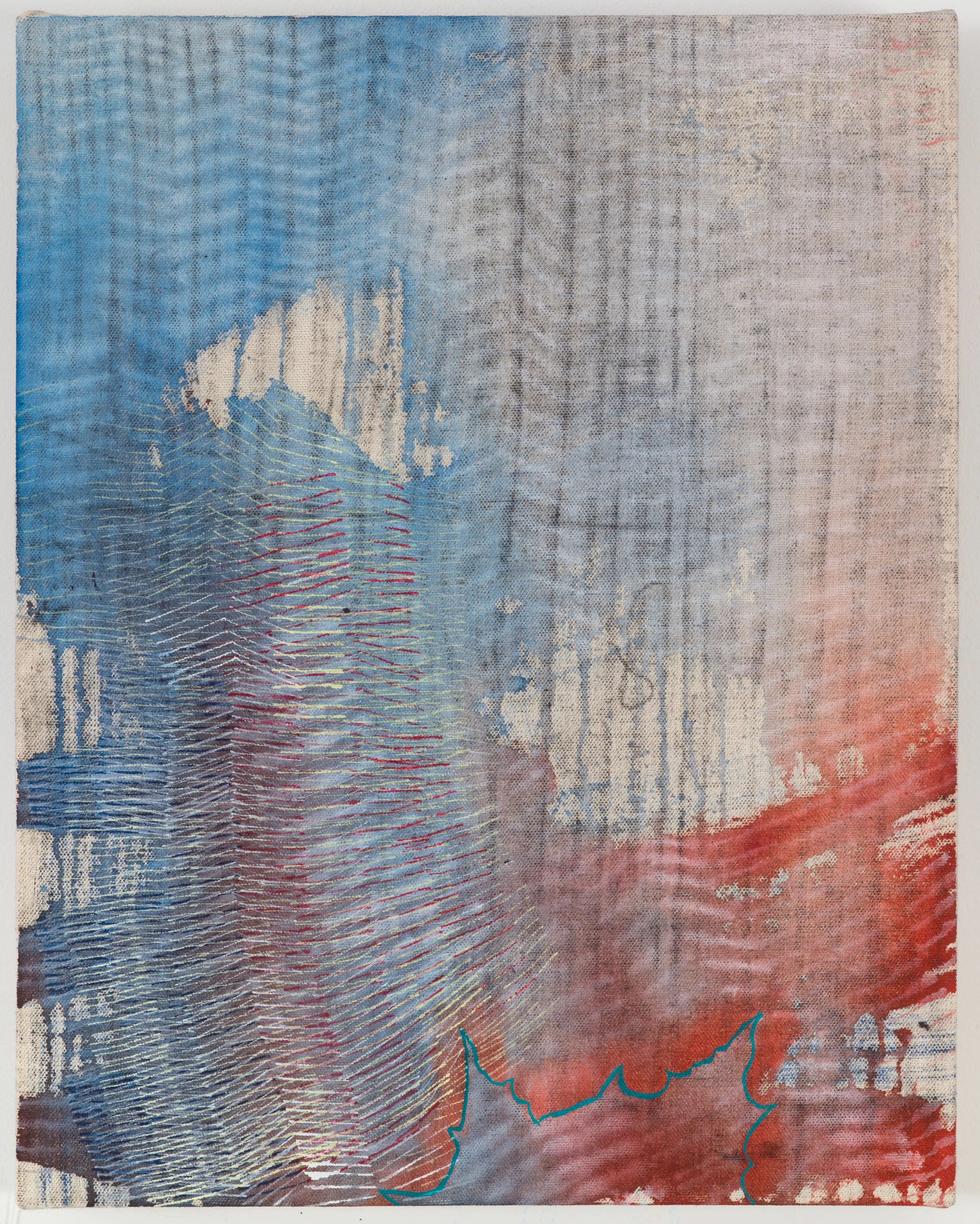 ALYSE ROSNER Pulse, 2018 graphite and fluid acrylic on raw canvas 16 x 13 in.
