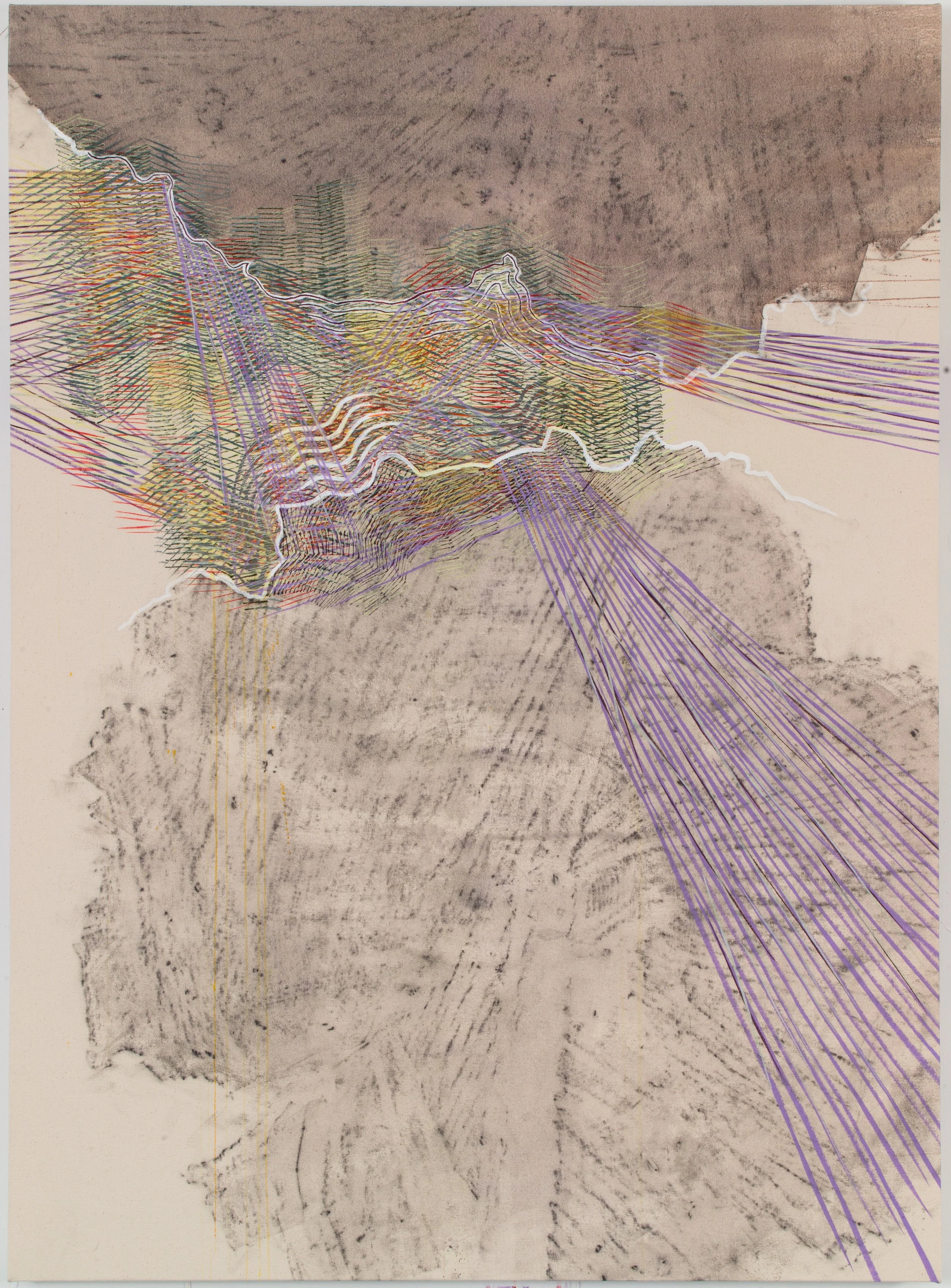 ALYSE ROSNER Electric (pull), 2019 graphite and fluid acrylic on raw canvas 48 x 35 in.