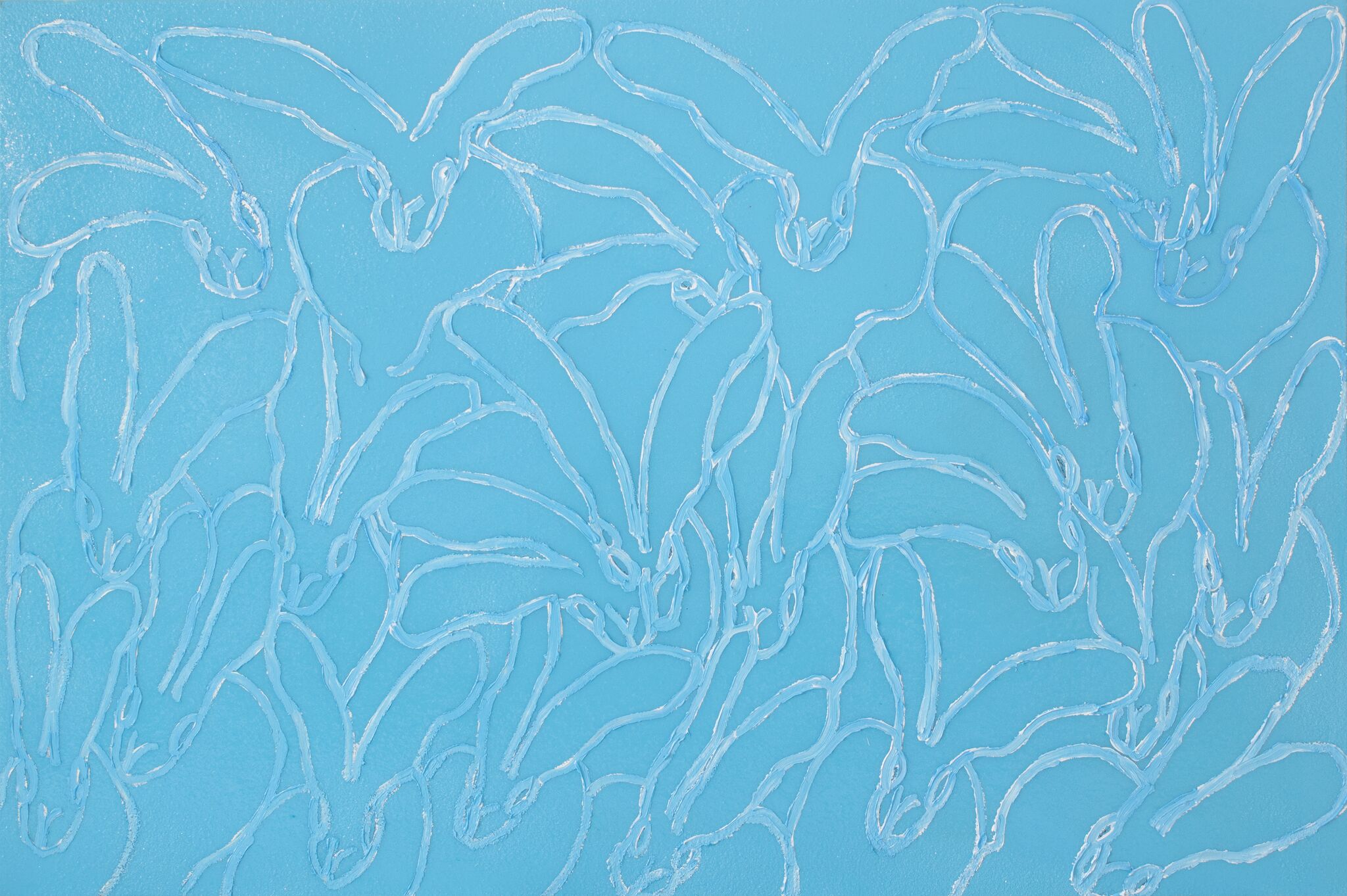 HUNT SLONEM Pool, 2019 oil and acrylic with diamond dust 40 x 60 in.