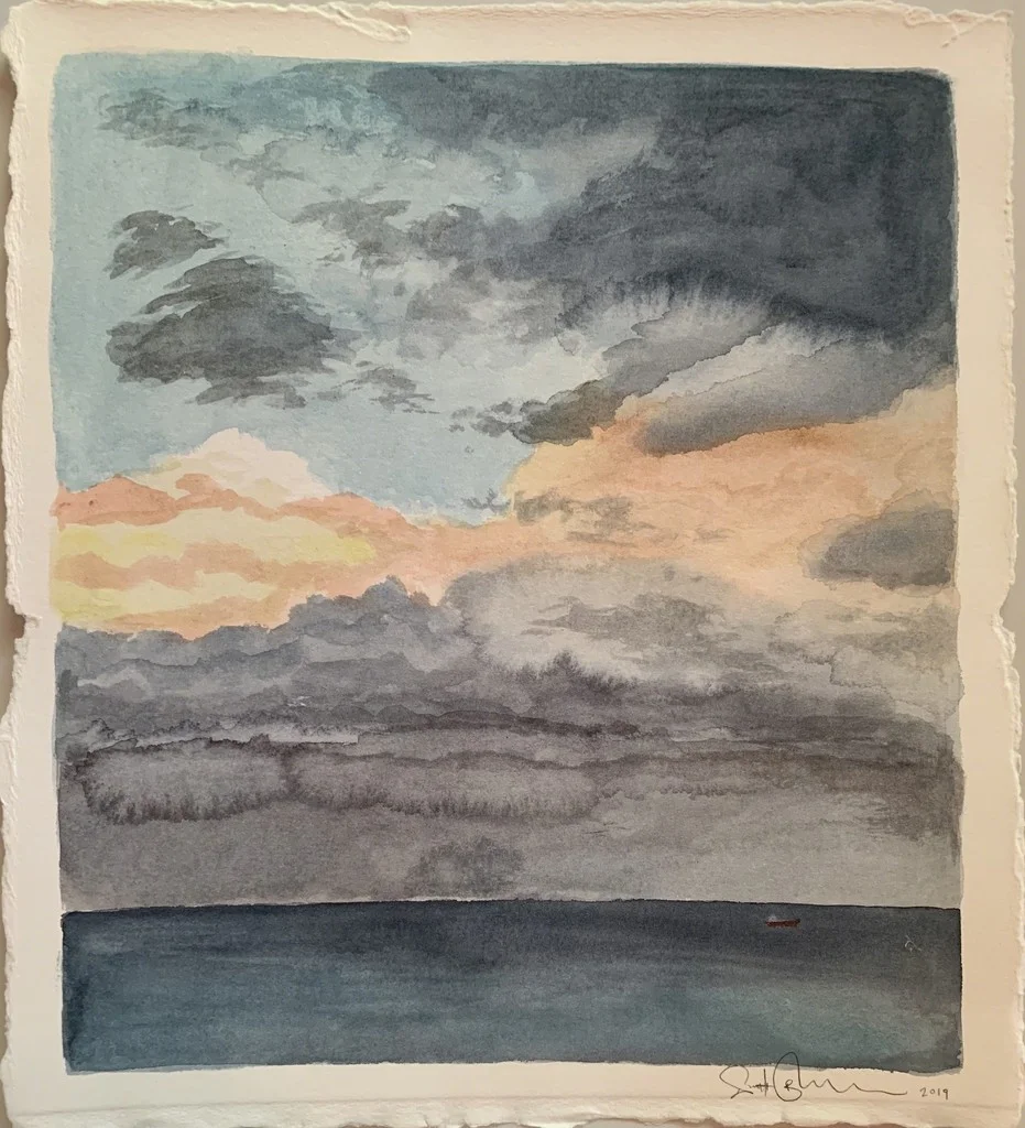 Scott Bluedorn Passing Front , 2019 watercolor on paper 10 1/4 x 11 1/2 in.