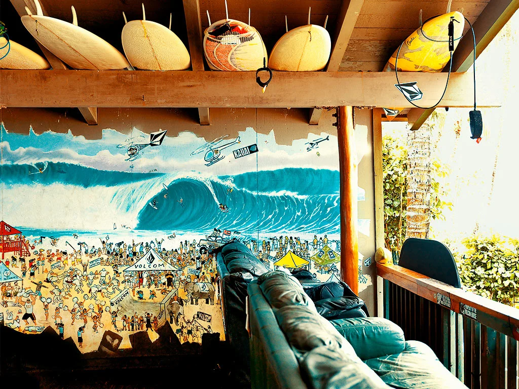 Thom Gilbert Volcom Pro Surf Team House (Pipeline) archival ink jet print with archival pigment ink on all cotton acid free paper 24 x 30 in. also available in 17 x 22 in. edition of 100