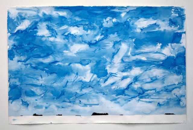  Richard Dupont   Islands 105,  2021  Ink and watercolor on handmade paper  42 x 65 in. 